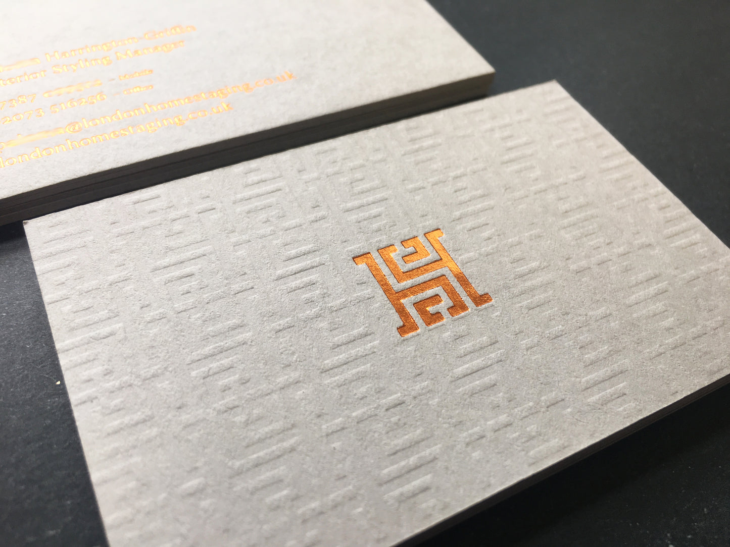 Debossed and Foiled Business Cards
